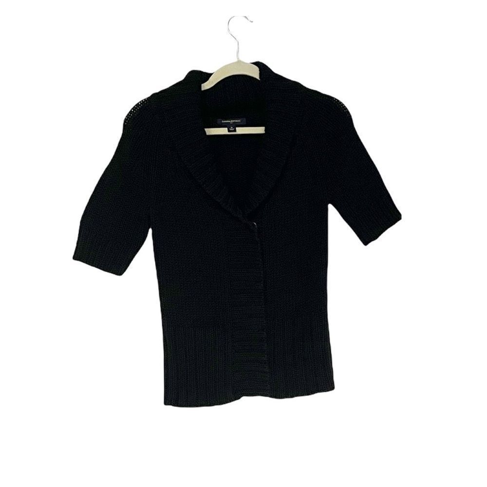 Banana Republic Factory Black Short Sleeve Knit Top M